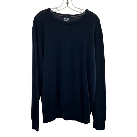 Lands' End Men's Long Sleeve Pullover Sweater Navy Size Large - Picture 1 of 9